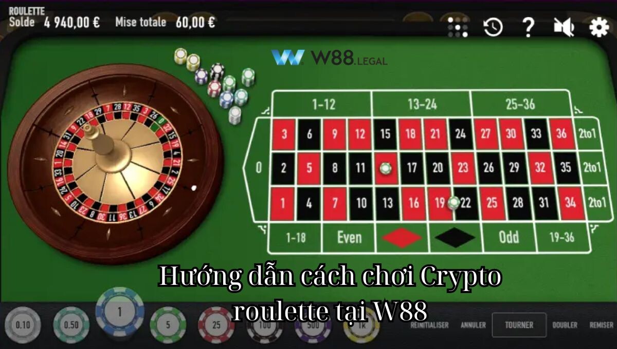 Hướng dẫn cách chơi Crypto roulette tại W88