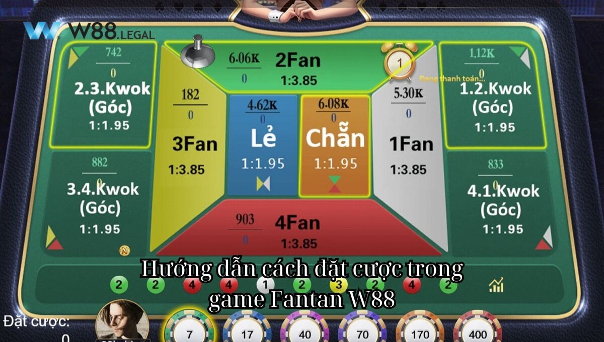 Hướng dẫn cách đặt cược trong game Fantan W88