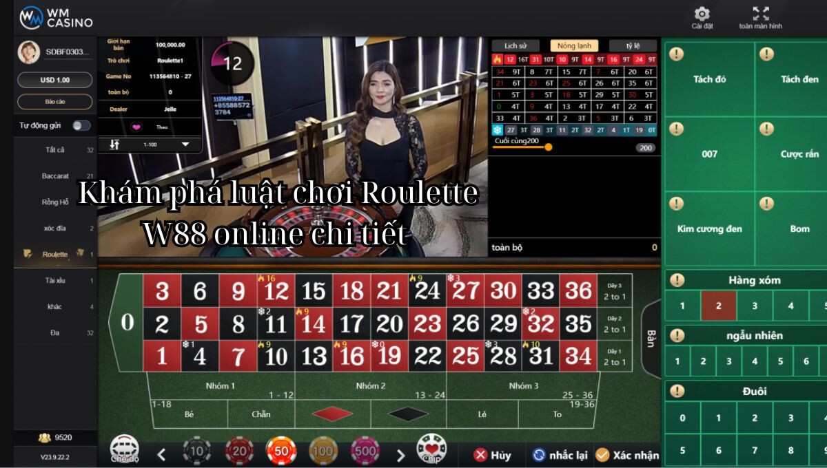 Khám phá luật chơi Roulette W88 online chi tiết 