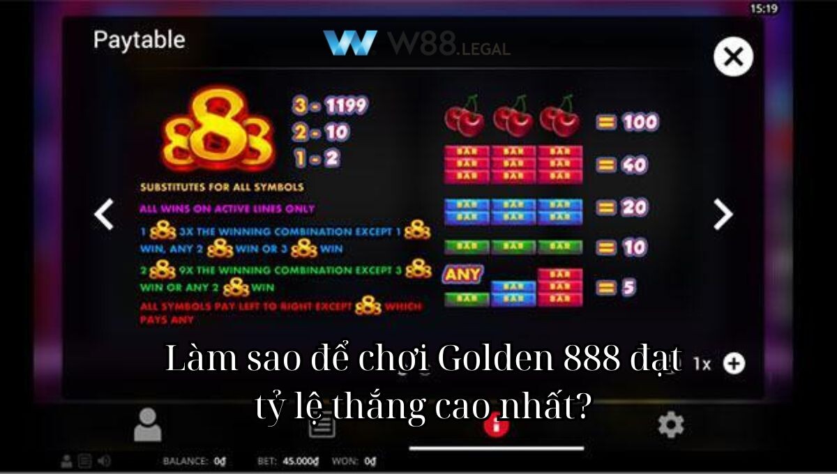 Làm sao để chơi Golden 888 đạt tỷ lệ thắng cao nhất?