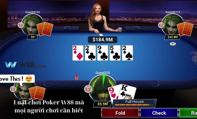 Luật chơi Poker W88 mà mọi người chơi cần biết