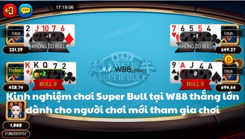 Kinh nghiệm chơi Super Bull tại W88 thắng lớn dành cho người chơi mới tham gia chơi